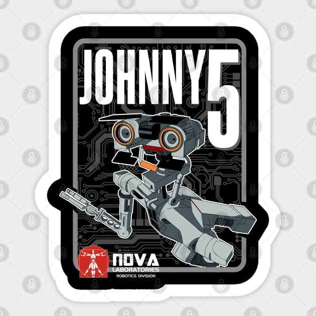 Nova Laboratories Johnny Five Sticker by Meta Cortex